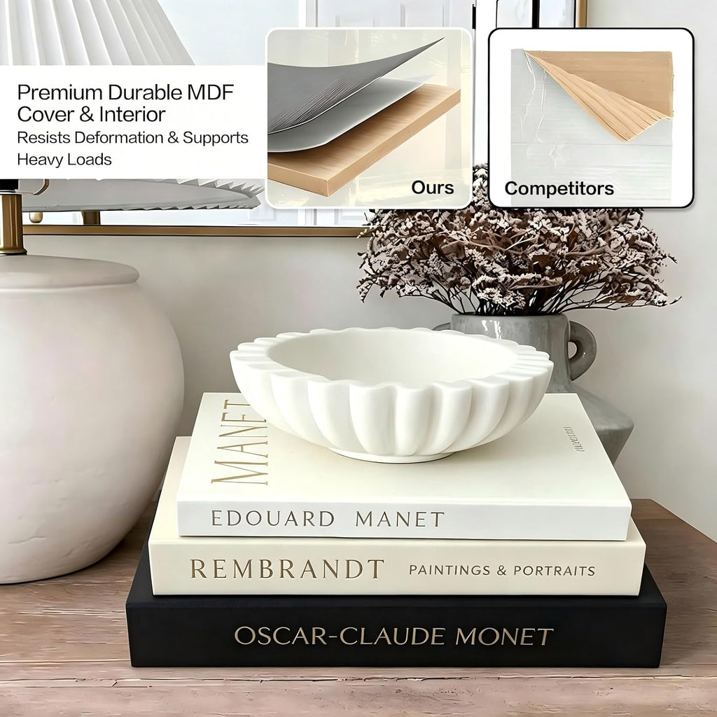 Decorative Faux Books Storage Box, Modern Stacked Books for Shelf & Table Decor, Multi-Functional Ornament for Photo