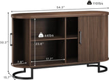 Sideboard Buffet Cabinet with Storage, 54.3" Storage Cabinet with Sliding Door & Adjustable Shelf
