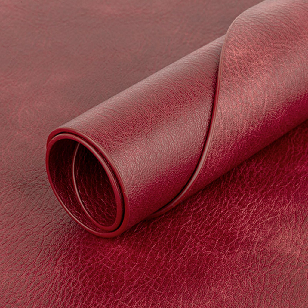 Fall Placemats Set of 6, Heat Resistant Faux Leather, Wine Red