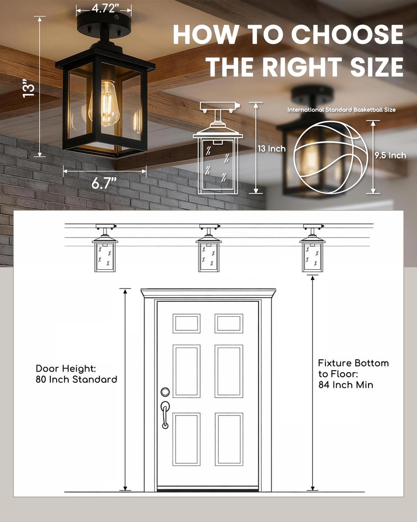 13" Dusk to Dawn Outdoor Semi Flush Mount Ceiling Light