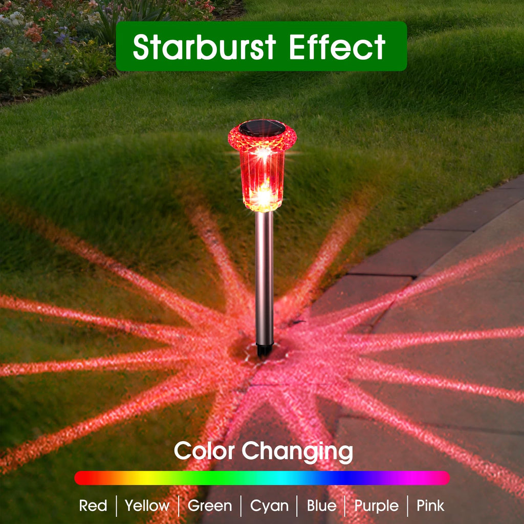 Solar Outdoor Lights, 15 Pack Solar Pathway Lights Outdoor Waterproof, Stake Lighting for Garden Yard Path Walkway