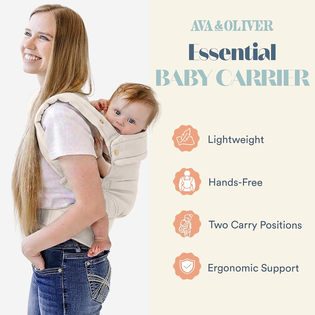 Ergonomic Hip-Healthy Baby Carrier, Front-Back Carry, 7-35 lbs, Vanilla