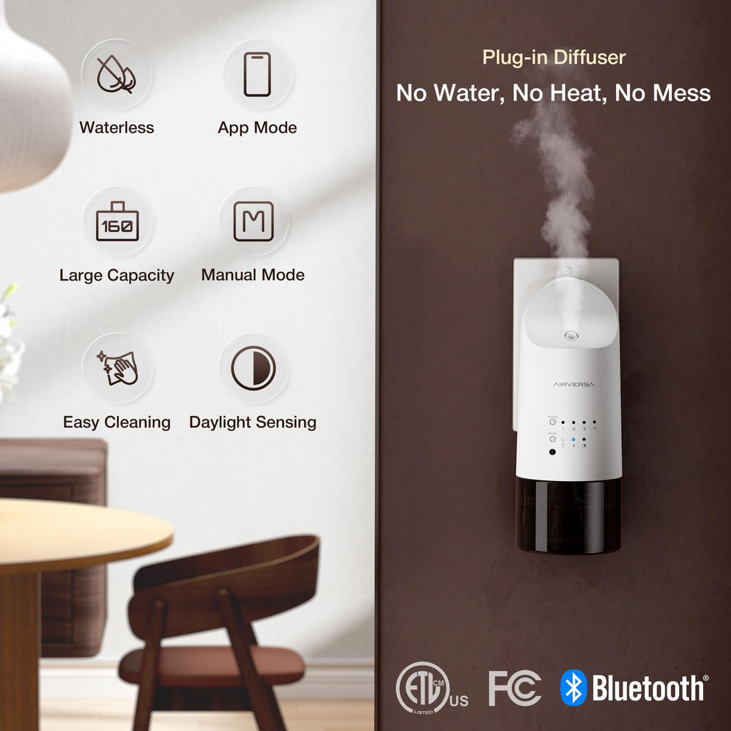ANP Smart Plug in Wall Waterless Essential Oil Diffuser, Black