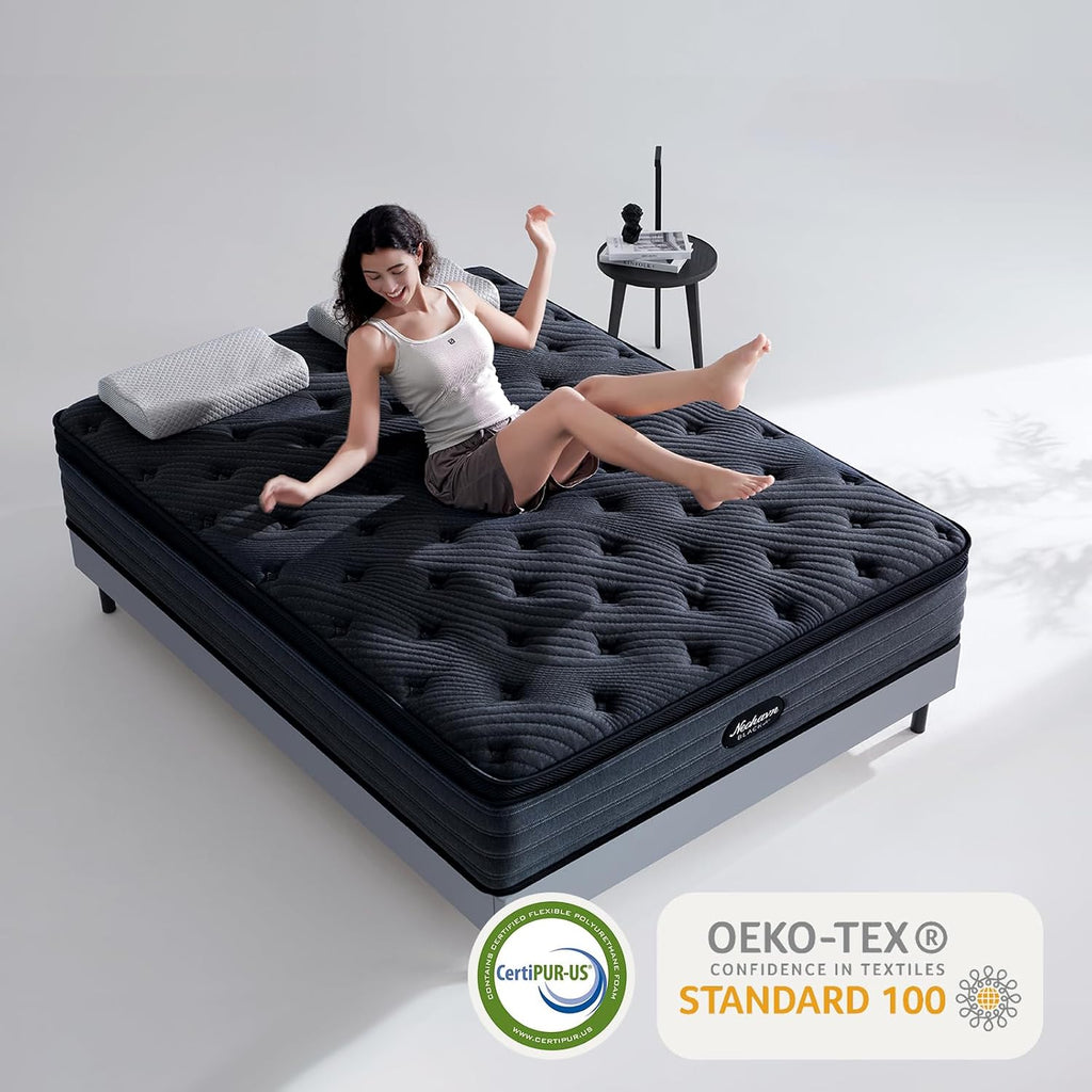 Full Size Mattress, 12 Inch Cooling Gel Memory Foam - Medium Firm Hybrid Mattress in a Box, Fiberglass-Free, Soft