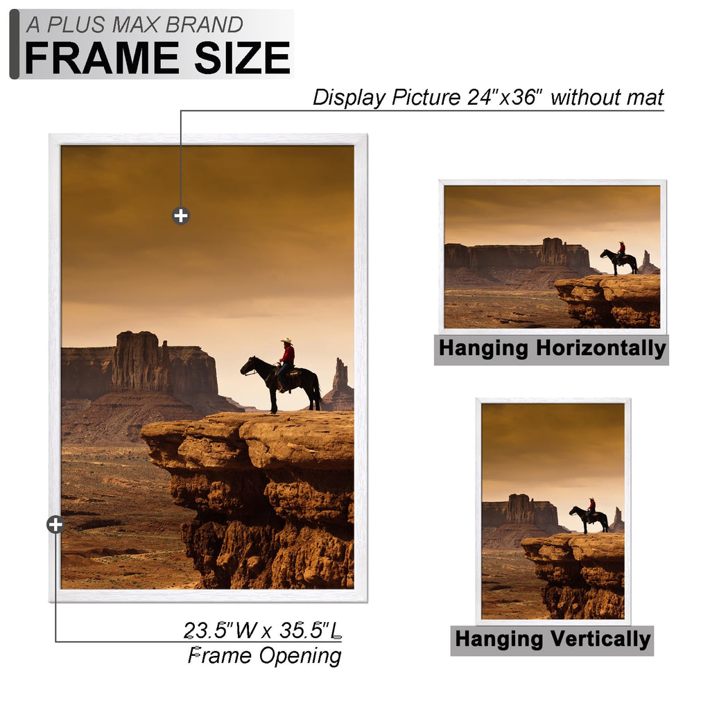 24x36 Picture Frame White Light Weight Wall Mount