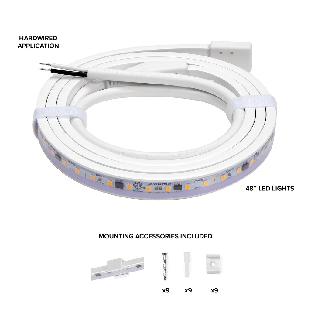 48 in. Hardwired LED Under Cabinet Strip Light, 1840 Lumens