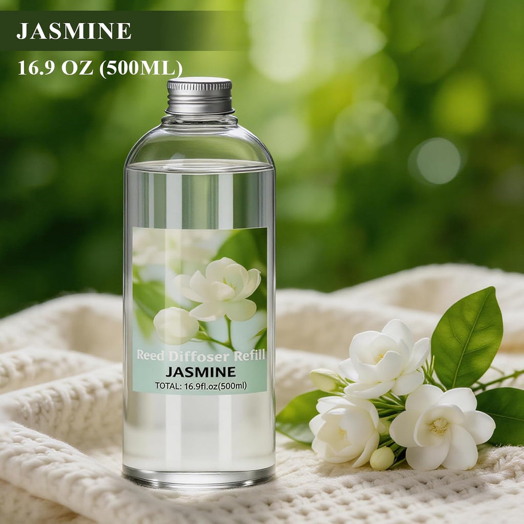 Reed Diffuser Refill, Jasmine Scent Diffuser 500ml Long-Lasting Summer - Set of 169