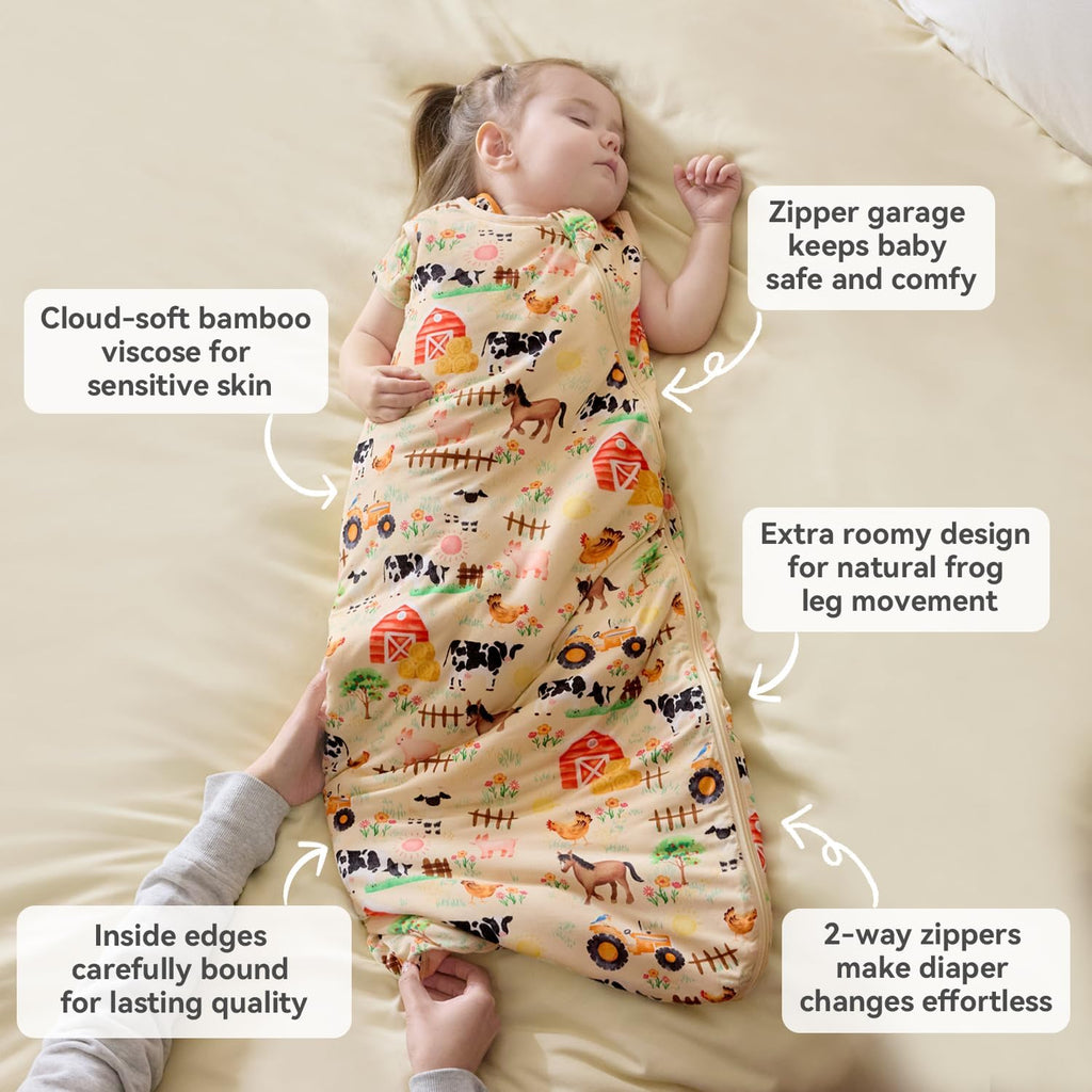 Bamboo Viscose Sleep Sack for Baby, 1.0 & 0.5 Tog Wearable Blanket