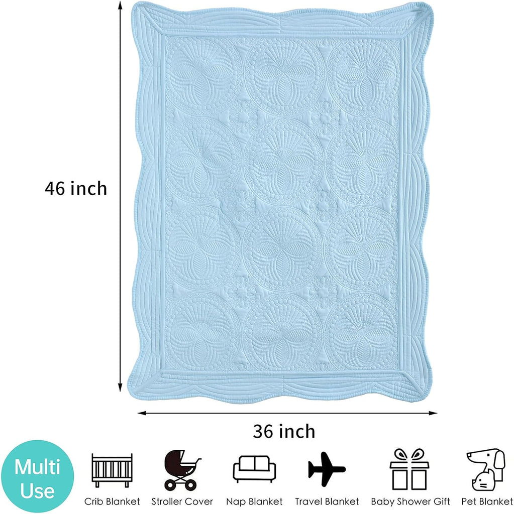 Baby Quilt,Light Blue