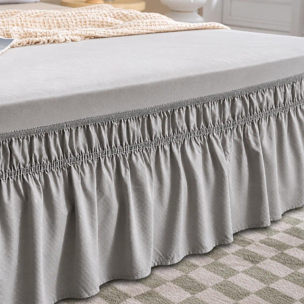 Wrap Around Bed Skirt - Bed Skirt with 18 Inch Drop, Grey