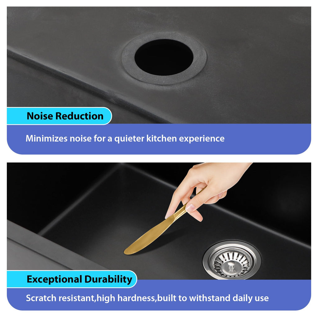 32 Inch Black Granite Composite Sink