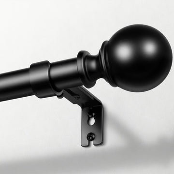 1 Inch Adjustable Curtain Rods for Windows, 32"-72", Black