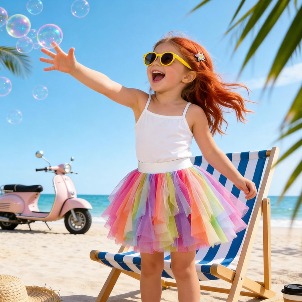 Girls Skirt Tutu for Toddler Party Multicoloured Tulle Outfits