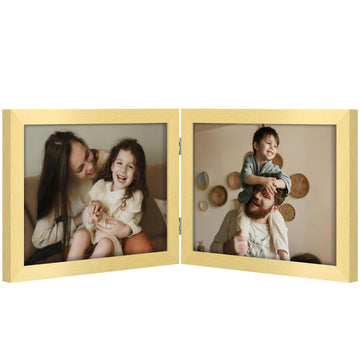 Double 10x8 Picture Frame Horizontal, Gold