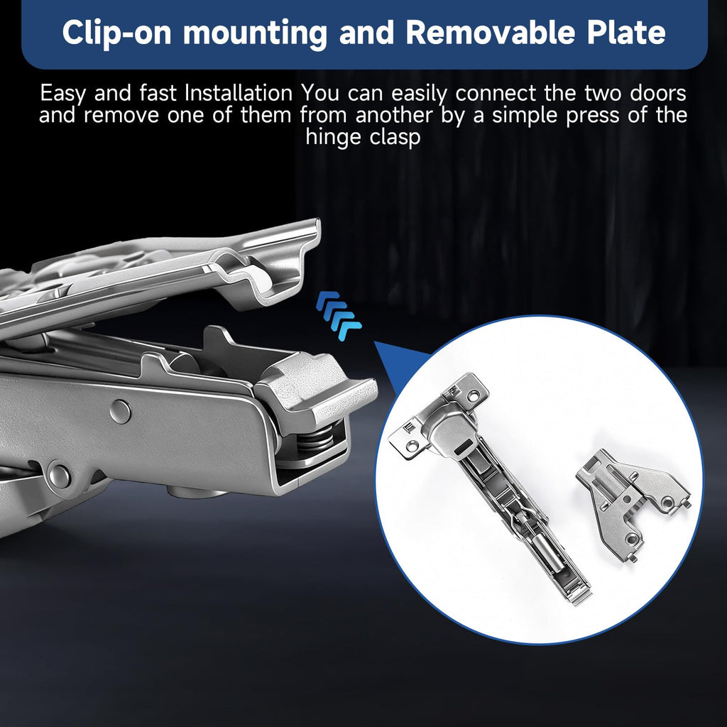HJ 165 Degree Corner Cabinet Hinges, 2 Pack Lazy Susan Hinges, Face Frame Soft Close Concealed Hinges Corner Cabinet