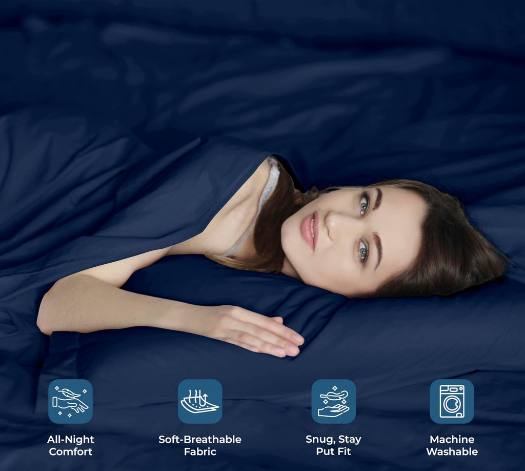 100% Organic Cotton King Sheet Set - Percale Weave - 4 Pieces Set - 1 Flat, 1 Deep Pocket Fitted Sheet and 2