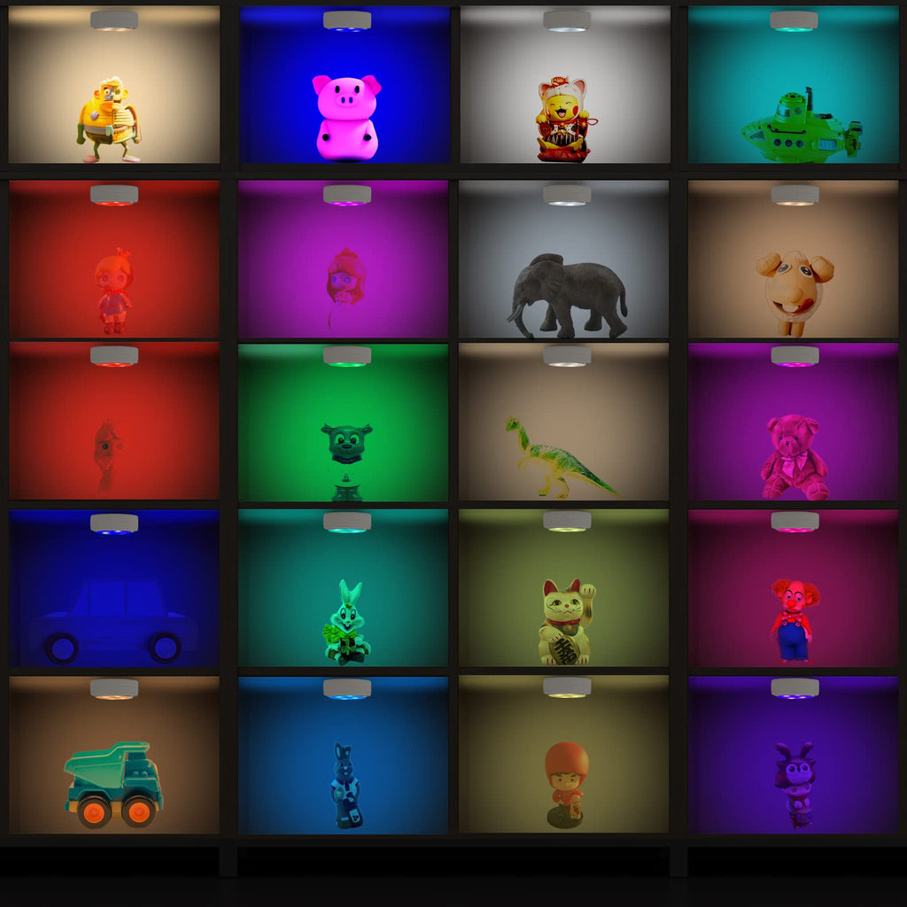 LED Puck Lights Battery Operated LED Under Cabinet Lighting Wireless Stick on Tap Lights with Remote Controll Color