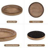 Round Wooden Tray Decor: Decorative Candle Plate Holder Tray for Coffee Table