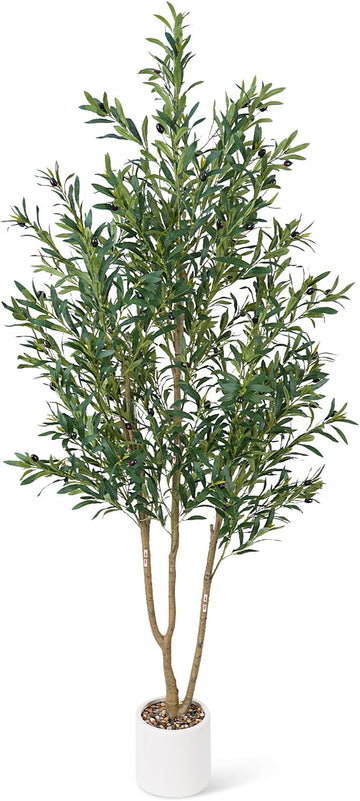 Olive Tree 6FT Fake Tree Faux Plants Indoor with Pot