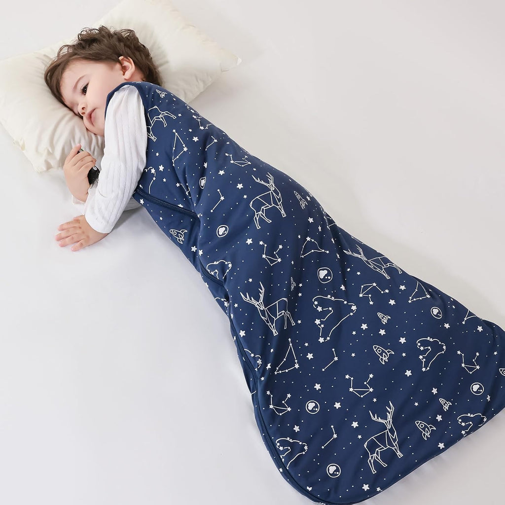 Unisex Rayon Made from Bamboo Sleep Sack with Way Zipper,2.5 Tog Baby Winter Sleep Sack(Navy Blue, )