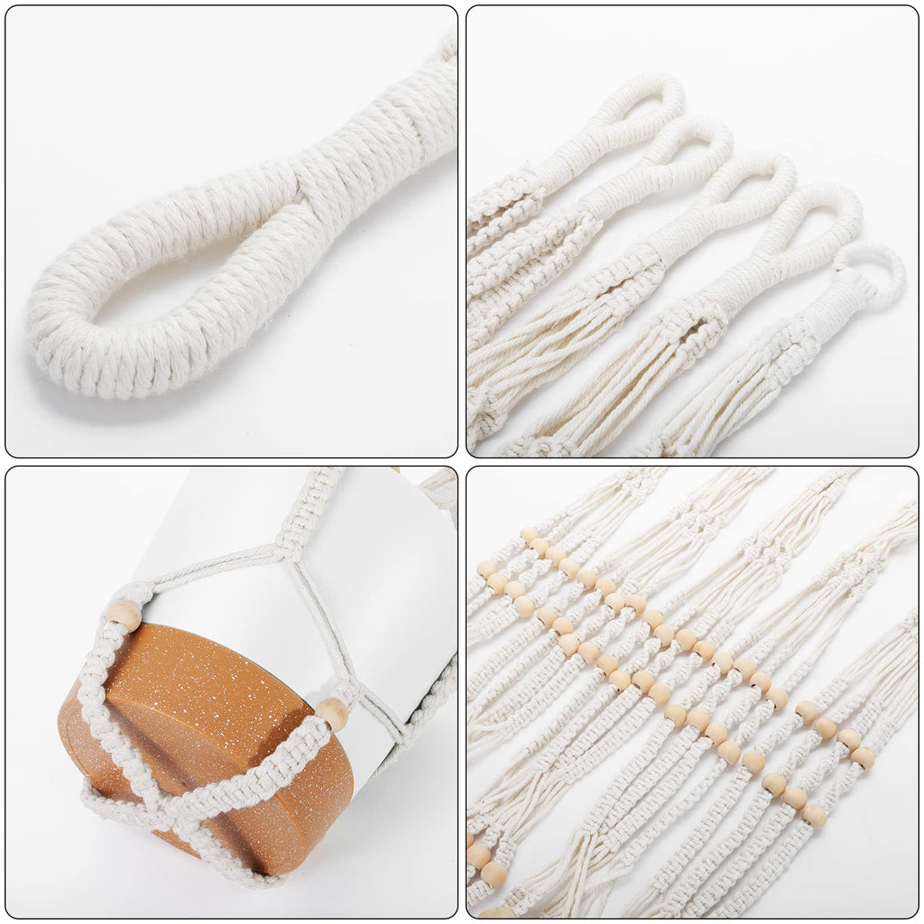 Hanging Planters for Indoor Plants, 5Pcs Hanging Basket for Indoor Boho Home Decor, Macrame Plant Hanger, 35