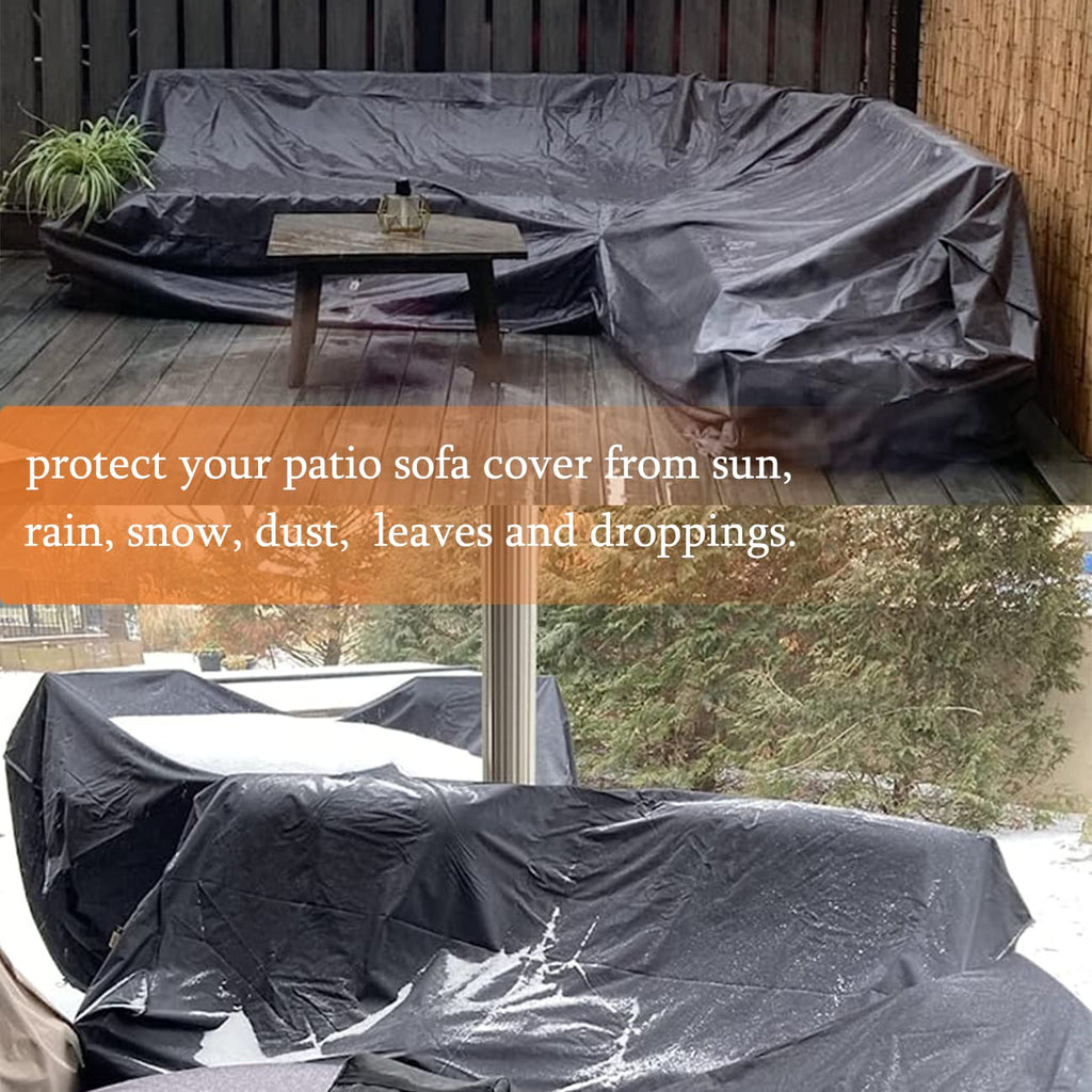 Patio Furniture Covers Left L Shape Patio Sectional Covers Waterproof Outdoor Sofa Cover Heavy Duty 420D Patio