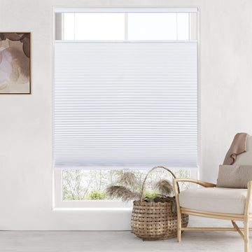 Top Down Bottom Up Cordless Cellular Shades, White | Blackout Light Blocking Honeycomb Shades Thermal Insulation