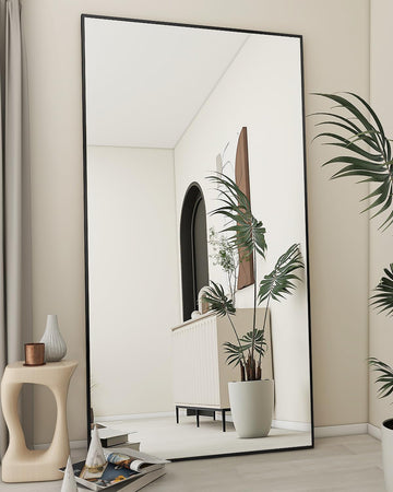 76"x34" Floor Mirror Full Length, Large Black Mirror