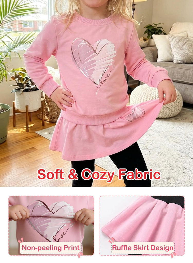 Adorable Cute Toddler Baby Girls Clothes Set,Long Sleeve T-Shirt +Pants Outfit(Pink,110,12792b)