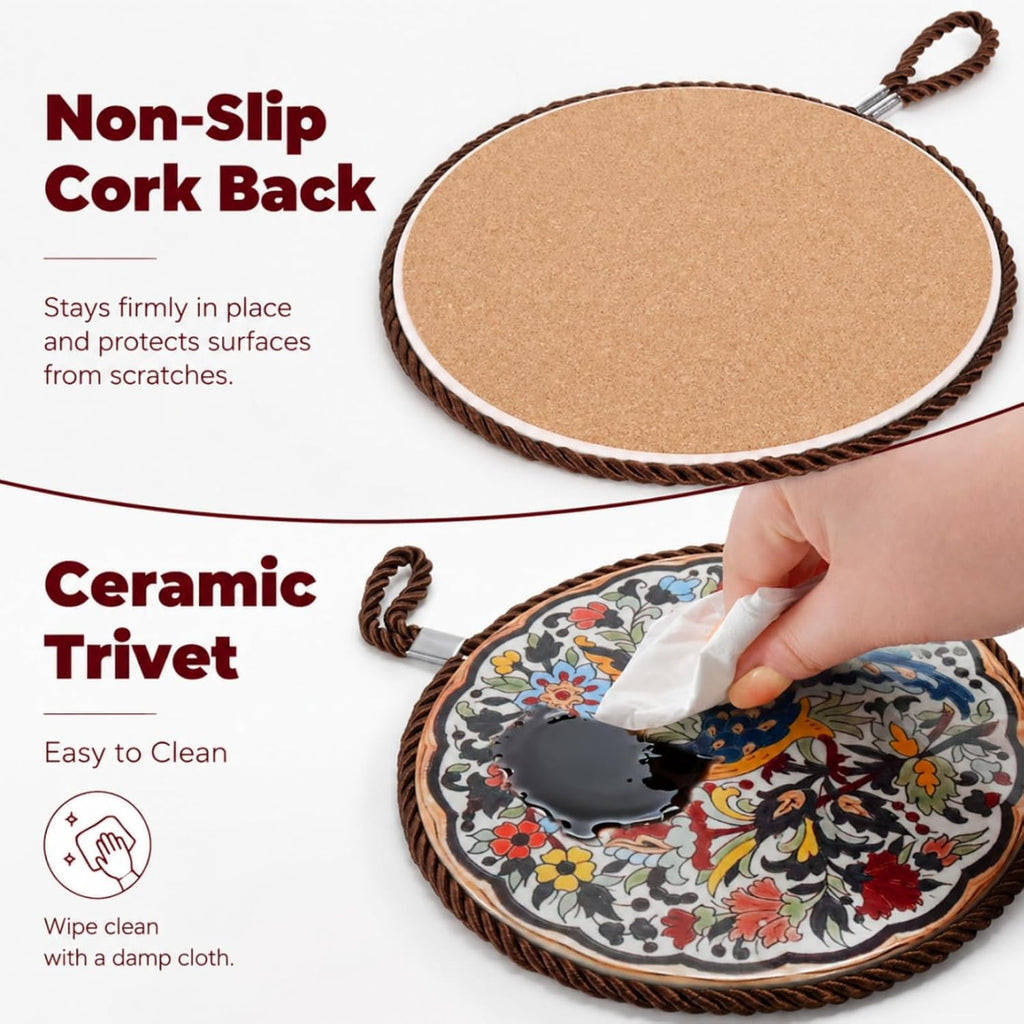 6.7" Trivets for Hot Dishes, Pots and Pans, Heat Resistant - Set of 6