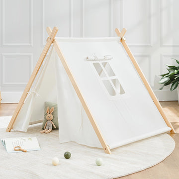 Kids Play Tent - Breathable Cotton Teepee for Imaginative Activity - Indoor Canvas Play Tent - Easy Setup, Safe