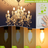 E12 LED Bulb Dimmable, Candelabra LED Bulb 40W Equivalent, 3000K Warm White, B11 B10 Type B LED Light Bulbs 4W