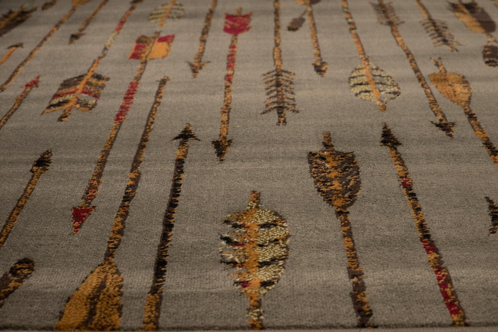 Of America Affinity Quilted Arrow Rug - 7ft. 10in. x 10 ft. 6in. Blue/Gray Southwestern Area Rug with Jute Backing