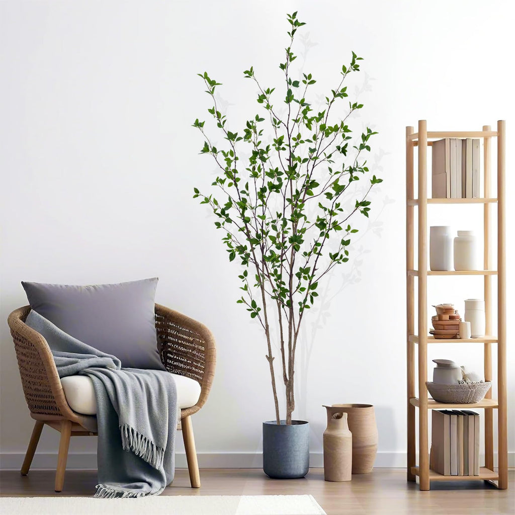 7FT Artificial Citrus Tree, Minimalist Faux Tree with Lifelike Leave