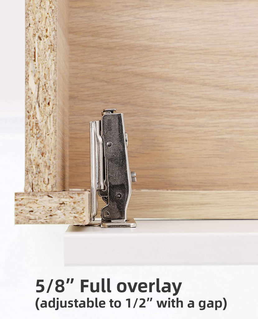 (40 PCS) Full Overlay Soft Close Cabinet Hinges Cabinets - 105° Face Frame Concealed Cabinet Door Hinge -3 Way