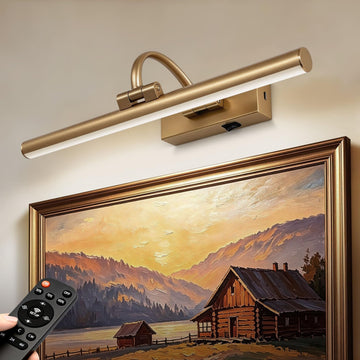 15.6" Battery Operated Picture Light for Wall Art, Brass Finish