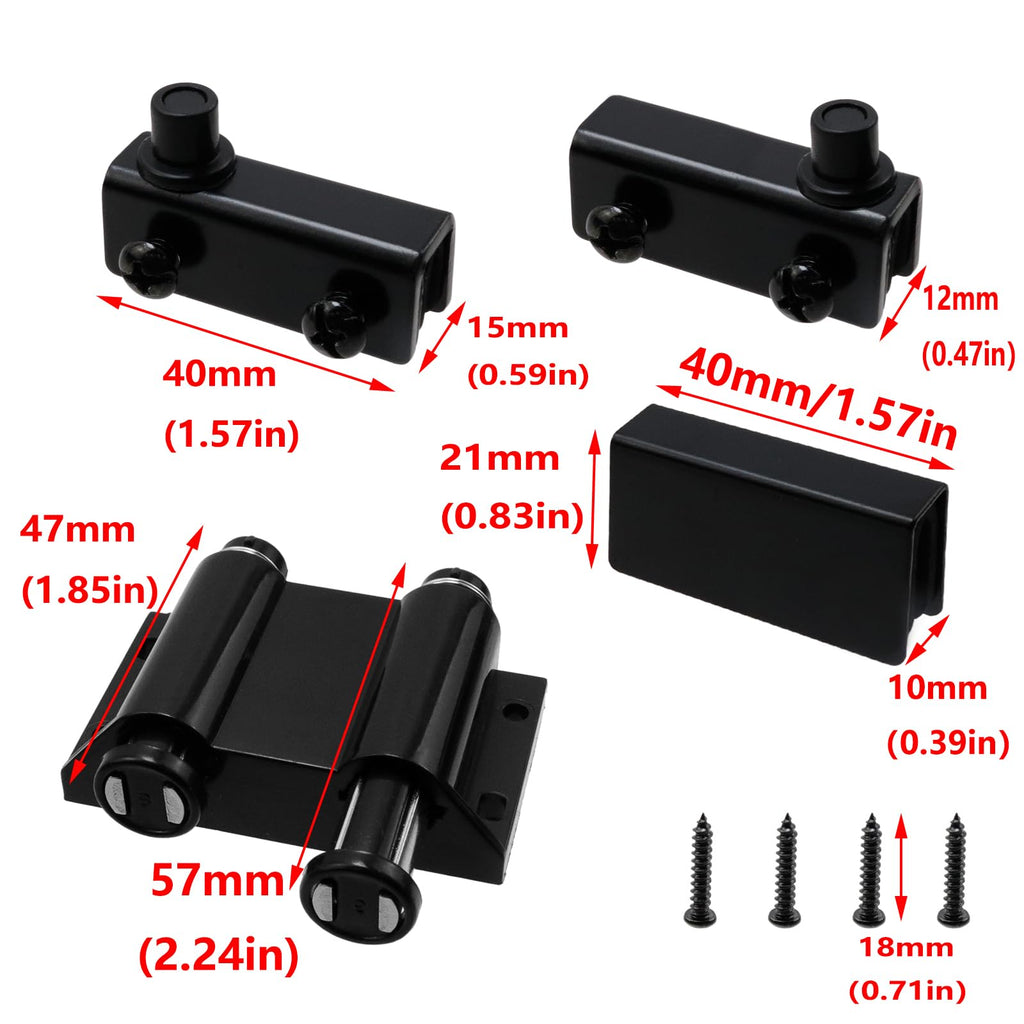 Pivot Hinge+Double Head Magnetic Catch+Clamp for 5-6mm Glass Door