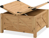 Square Farmhouse Coffee Table with Storage