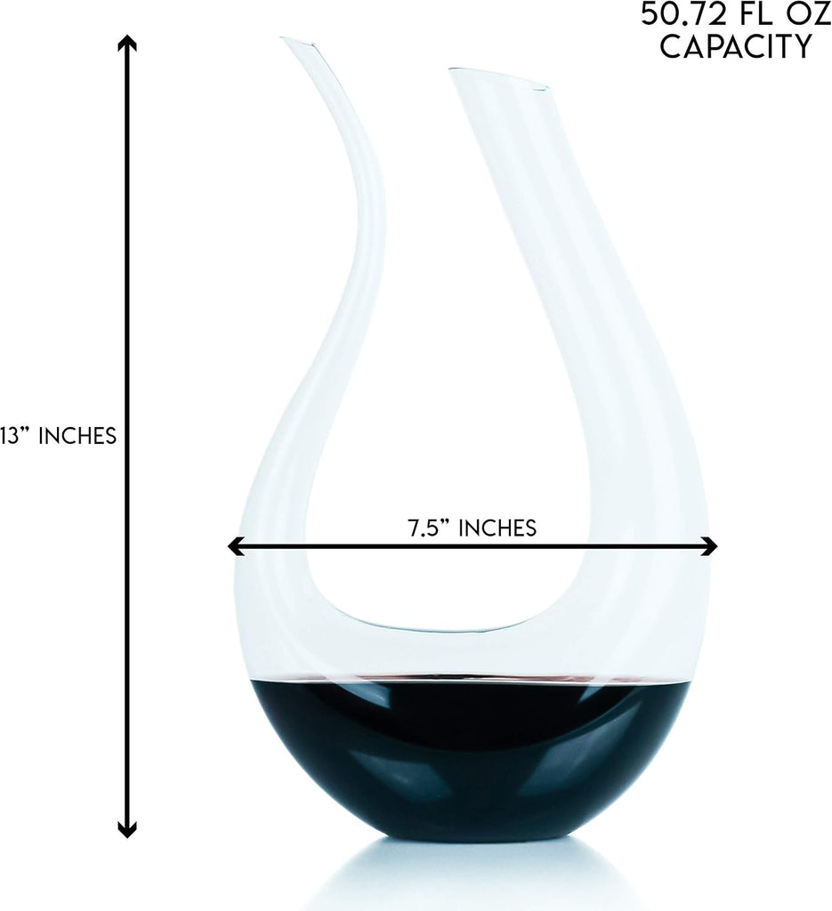 Wine Decanter Crystal Glass Red Wine Carafe Aerator U Shape