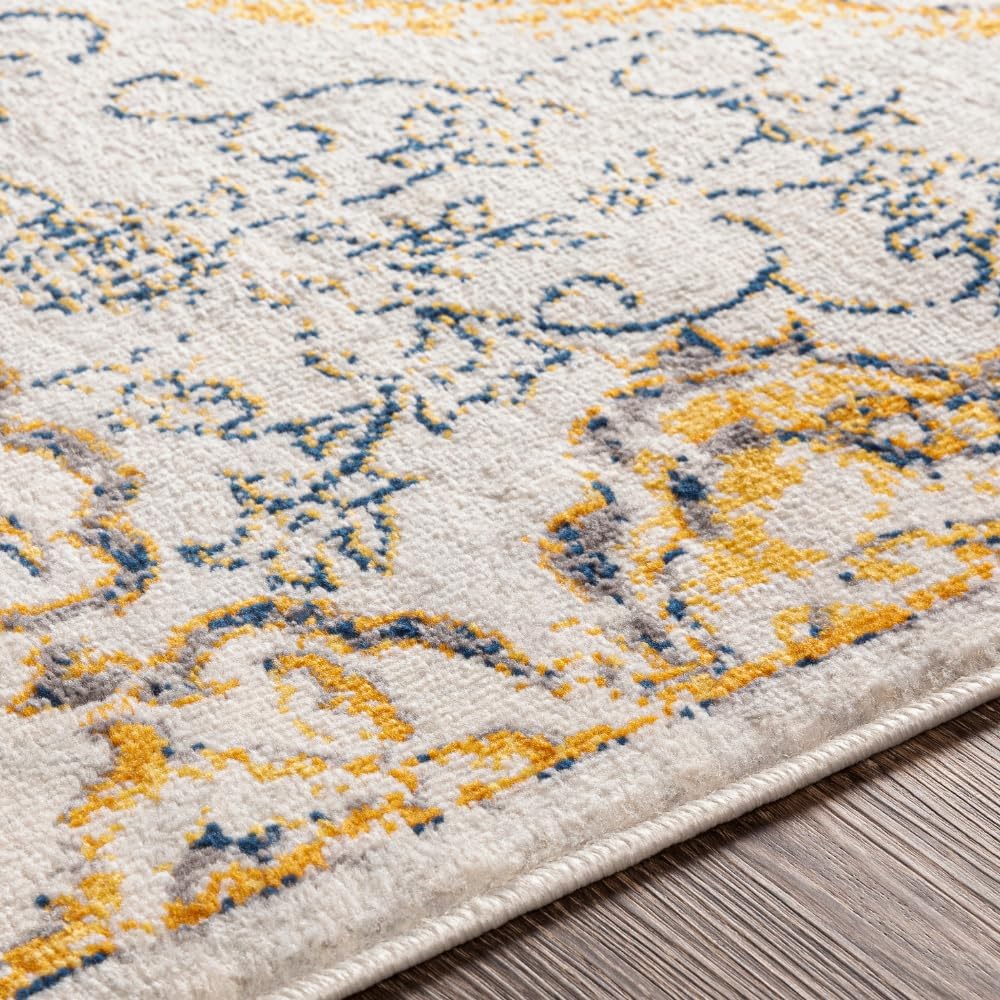 Lohena Vintage Medallion Area Rug,Yellow