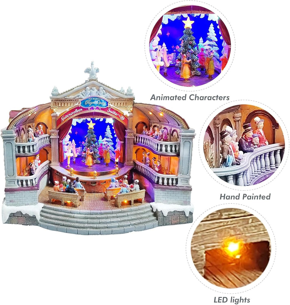 Christmas Village Centerpiece Decor, featuring LED Lights (Opera House)