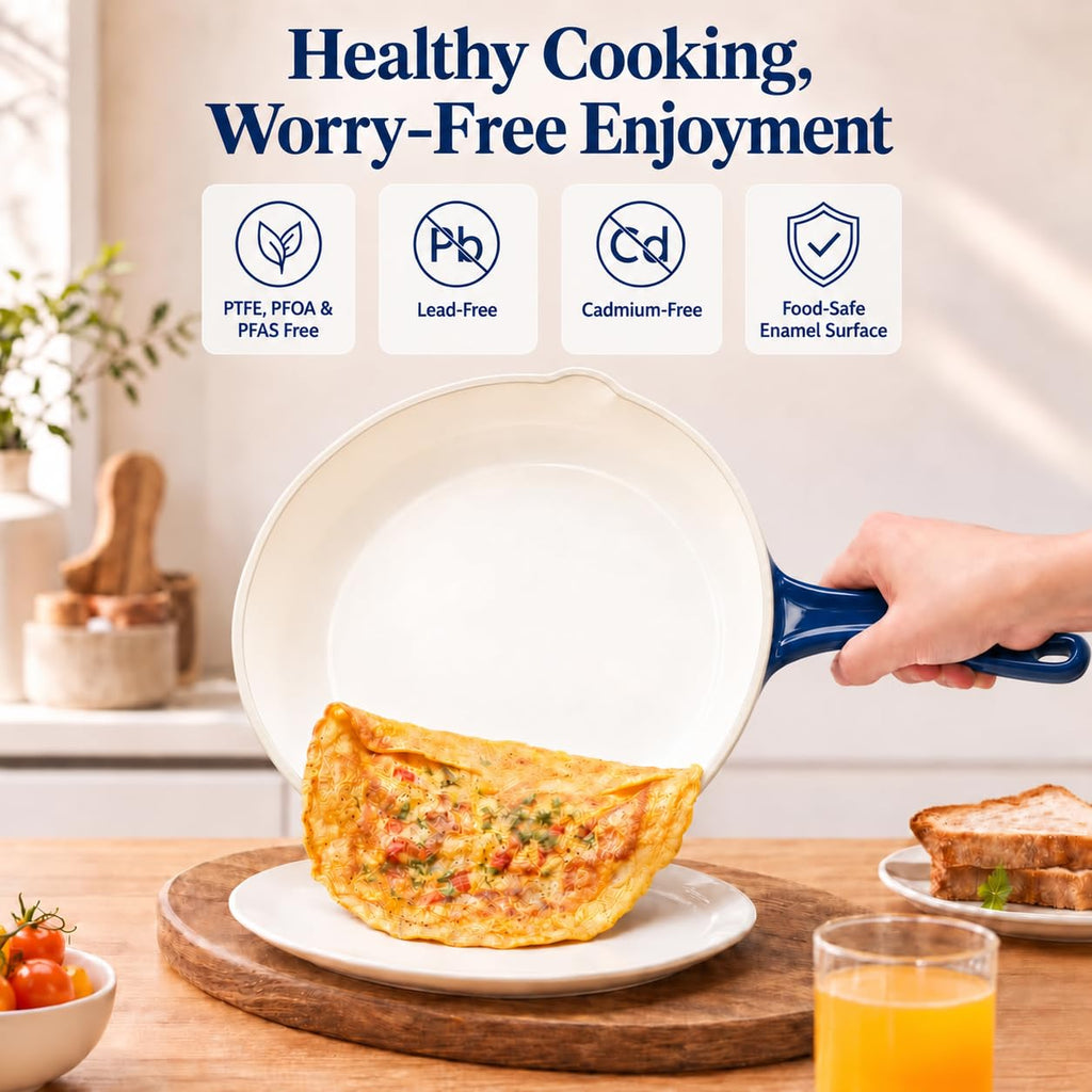 Nonstick Enameled Cast Iron Cookware, 3-Enameled Cast Iron Skillet