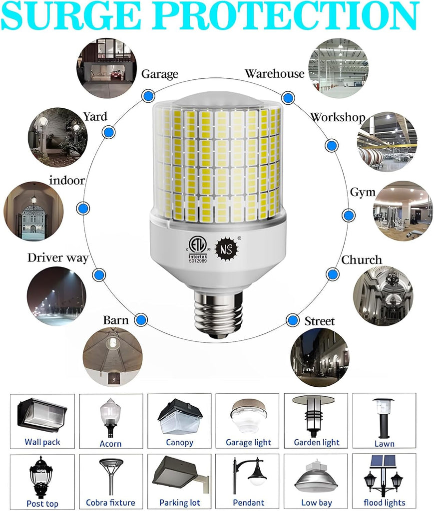 NS 700W Equivalent 10500LM Corn Bulbs (1-Set) - 90% Energy Saving, IP65 Waterproof, E26/E39, 70W 5000K Daylight, High