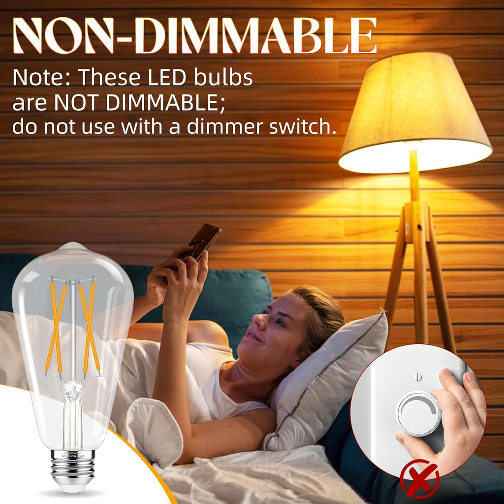 E26 LED Bulb, Soft White 2700K Edison Bulbs, 60 watt Equivalent