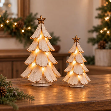 Vintage Lighted Christmas Tree Figurine, Mini Tabletop Centerpiece