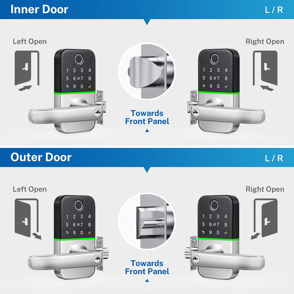 Keypad Smart Door Lock with Handle: Keyless Entry Door Lock - Smart Lock for Front Door - Electronic Door Lock with