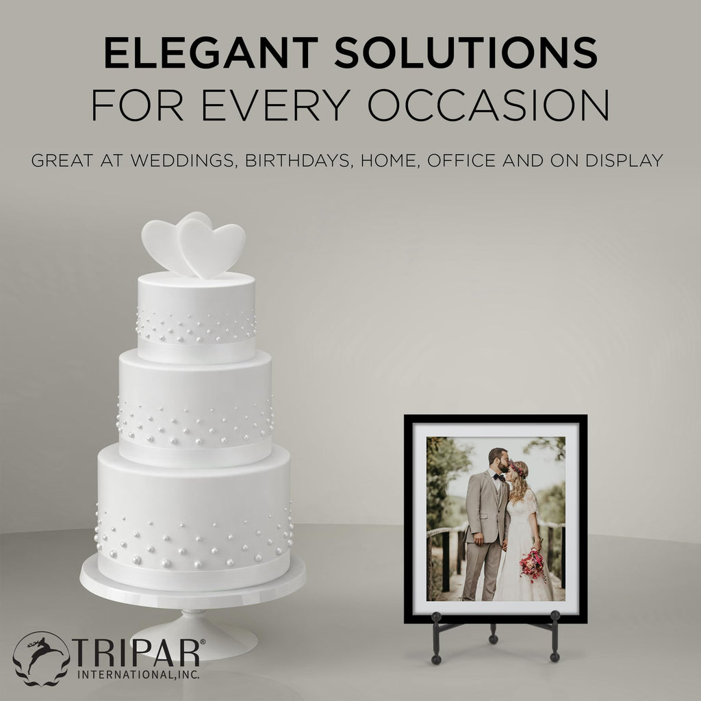 Modern Tripod Easel Display, Black Finish - Lightweight & Durable Design - Perfect for Displaying Decorative