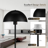 Floor Lamp, Industrial Black Floor Lamps, 65.6in Standing Lamp, Retro Mushroom Dome Shade, Whole Metal, E26 Socket