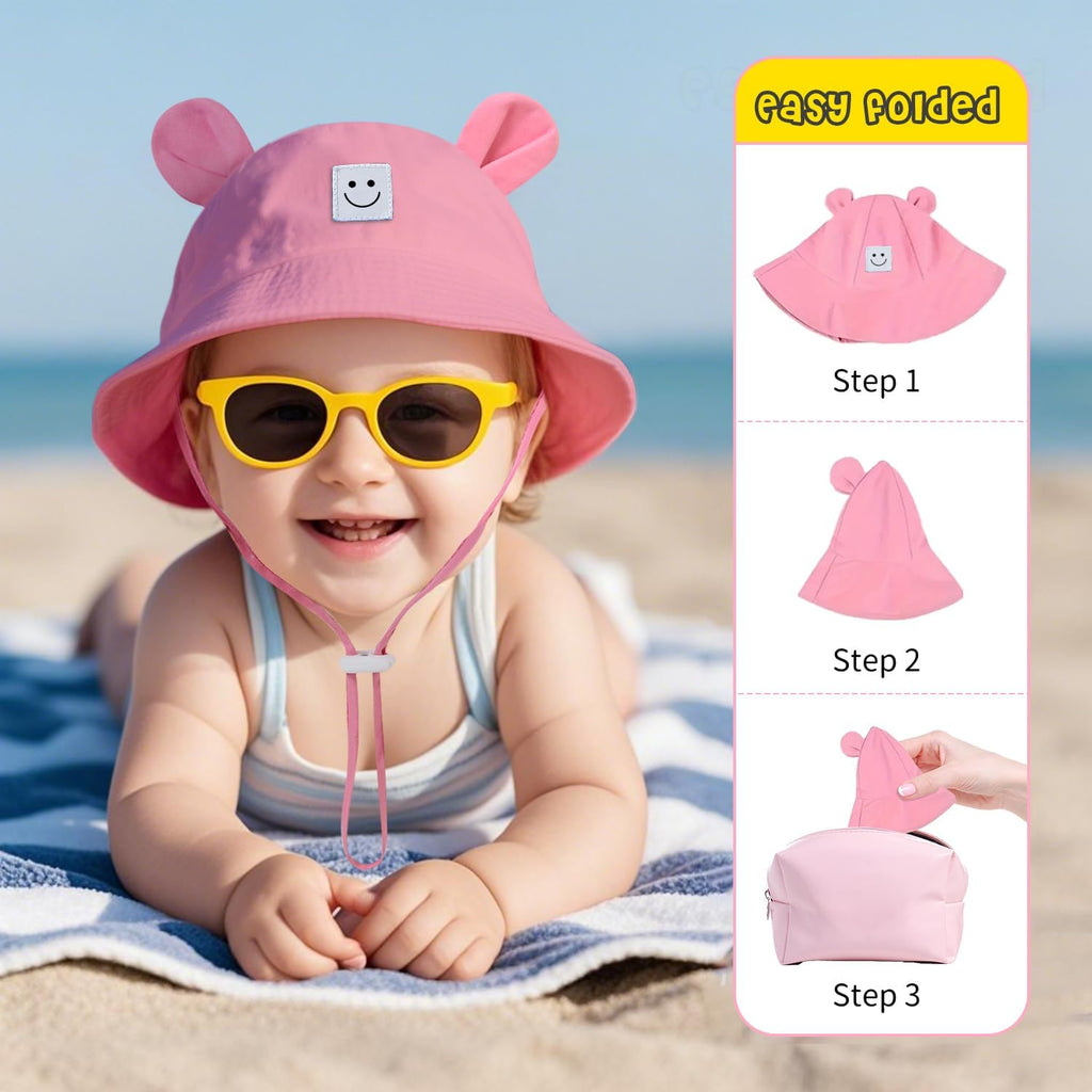 Baby Bucket hat Cute Infant Bear Sun Hat Summer Girls Boys Cap