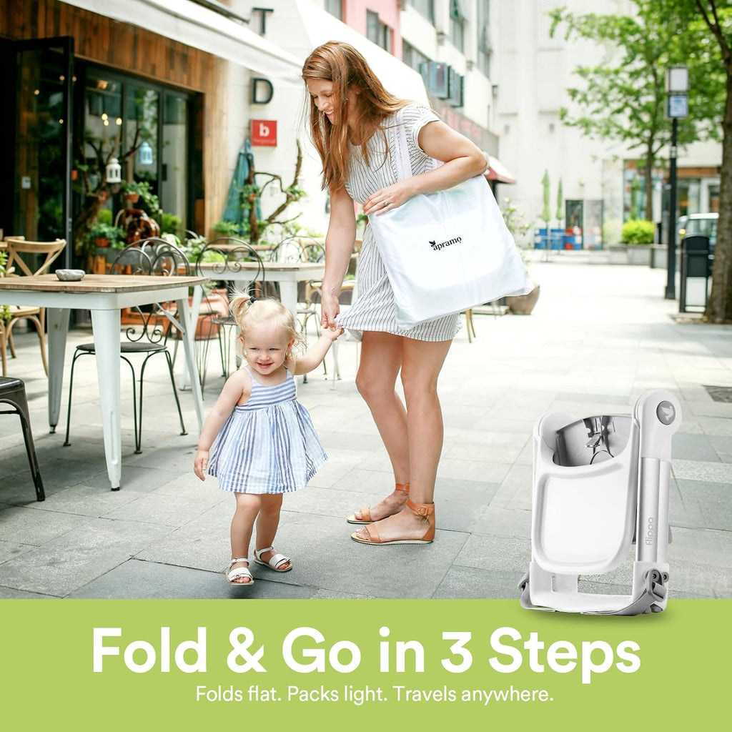 3-in-1 Toddler Booster Seat Chair & Dining Table with Removable Tray and Safety Straps, Portable& Foldable Babies